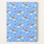 Cute Rainbow Raindrops Pattern, gepersonaliseerd Planner (Achterkant)