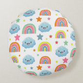 Cute Rainbow Rond Kussen (Achterkant)