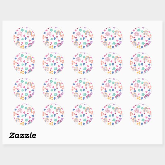 Cute Rainbow Ronde Sticker (Vel)
