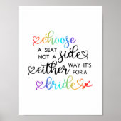 Cute Rainbow-script kiezen een zetel voor lesbienn Poster (Voorkant)