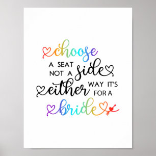 Cute Rainbow-script kiezen een zetel voor lesbienn Poster
