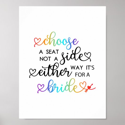 Cute Rainbow-script kiezen een zetel voor lesbienn Poster (Voorkant)