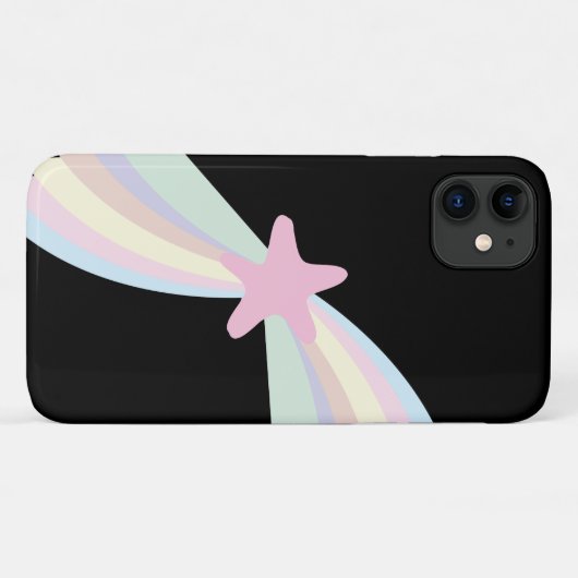 Cute Rainbow Shooting Star Black Case-Mate iPhone Case (Achterkant (horizontaal))