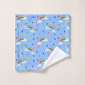 Cute Rainbow Shower Rain druppelt patroon Bad Handdoek (Wasdoekje)