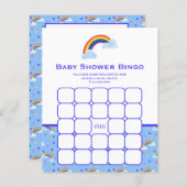 Cute Rainbow Sky Baby shower Bingo Game (Voorkant / Achterkant)