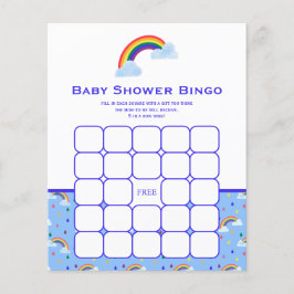 Cute Rainbow Sky Baby shower Bingo Game