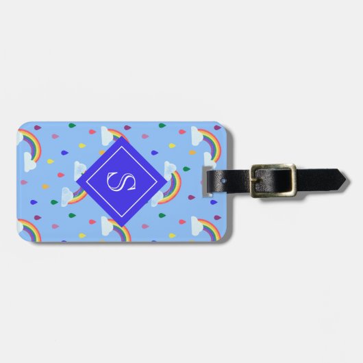 Cute Rainbow Sky Pattern Gepersonaliseerd Bagagelabel (Voorkant horizontaal)