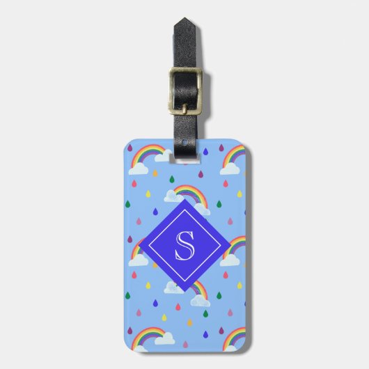 Cute Rainbow Sky Pattern Gepersonaliseerd Bagagelabel (Voorkant verticaal)