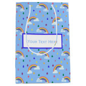 Cute Rainbow Sky Rain druppels Party Medium Cadeauzakje (Voorkant)