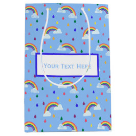 Cute Rainbow Sky Rain druppels Party Medium Cadeauzakje