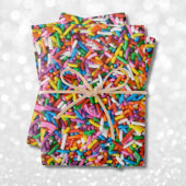 Cute Rainbow Sprinkles Snoep Bakery Food Pattern Inpakpapier Vel