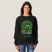 Cute Rainbow St Patricku2019s Day Luck First Grade Trui (Voorkant volledig)