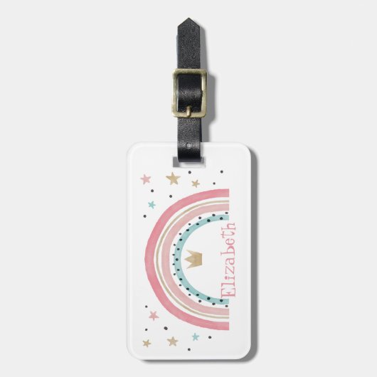 Cute Rainbow Stars Bagagelabel (Voorkant verticaal)