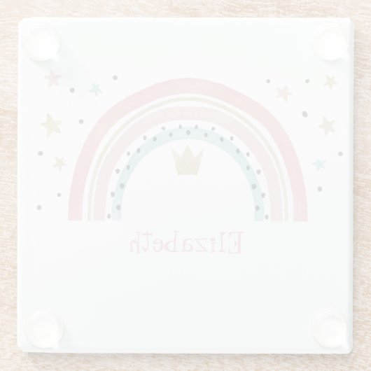 Cute Rainbow Stars Glazen Onderzetter (Achterkant)