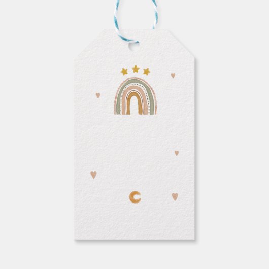 Cute Rainbow Stars Hearts Cadeaulabel (Achterkant)