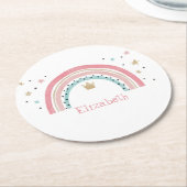 Cute Rainbow Stars Ronde Kartonnen Onderzetter (Gebogen)