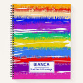 Cute rainbow stripes colorful notitieboek (Voorkant)