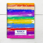 Cute rainbow stripes colorful notitieboek