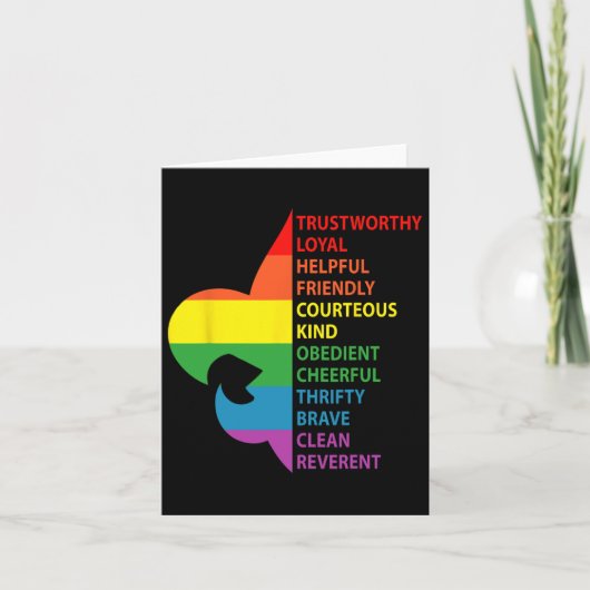 Cute Rainbow Style Scouting Law  Kaart (Voorkant)
