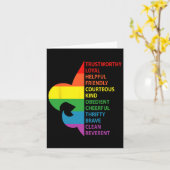 Cute Rainbow Style Scouting Law  Kaart (Gele Bloem)