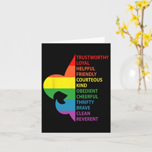 Cute Rainbow Style Scouting Law Kaart (Gele Bloem)