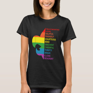 Cute Rainbow Style Scouting Law  T-shirt