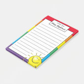 Cute Rainbow Sunshine-glimlach van leraar Post-it® Notes (Schuin)