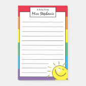 Cute Rainbow Sunshine-glimlach van leraar Post-it® Notes (Voorkant)