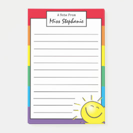 Cute Rainbow Sunshine-glimlach van leraar Post-it® Notes