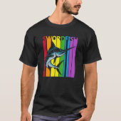 Cute Rainbow Swordfish fish T-shirt (Voorkant)