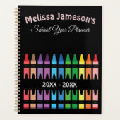Cute Rainbow Teacher Terug naar School Crayon Planner (Voorkant)