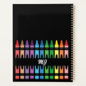 Cute Rainbow Teacher Terug naar School Crayon Planner (Achterkant)