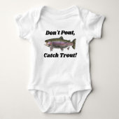 Cute Rainbow Trout Baby Vist geen flauw Romper (Voorkant)