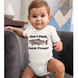 Cute Rainbow Trout Baby Vist geen flauw Romper