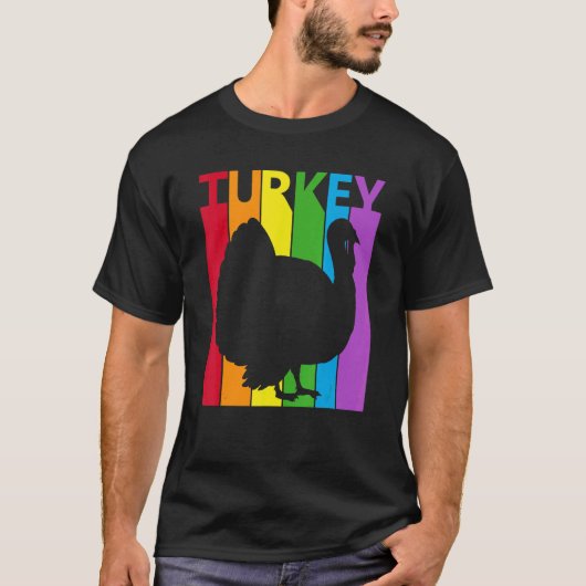 Cute Rainbow Turkey T-shirt (Voorkant)