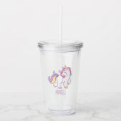 Cute Rainbow Unicorn Acryl Drinkbeker (Voorkant)