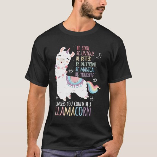 Cute Rainbow Unicorn Alpaca Unless You Could Be A  T-shirt (Voorkant)