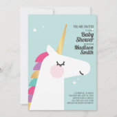Cute Rainbow Unicorn Baby shower Kaart (Voorkant)