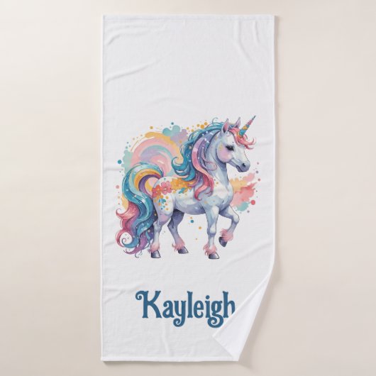 Cute Rainbow Unicorn Bad Handdoek (Badhanddoek)