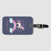 Cute Rainbow Unicorn Bagagelabel (Voorkant (horizontaal))