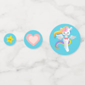Cute Rainbow Unicorn Birthday Confetti (Achterkanten)