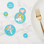 Cute Rainbow Unicorn Birthday Confetti (Groep)