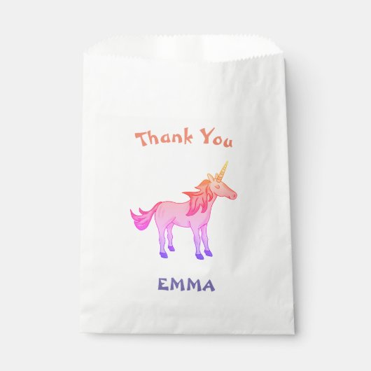 Cute Rainbow Unicorn Birthday Dank je Bedankzakje (Voorkant)