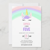 Cute Rainbow Unicorn Birthday Kaart (Voorkant)