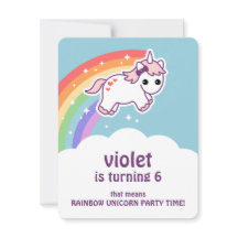 Cute Rainbow Unicorn Birthday Party