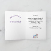 Cute Rainbow Unicorn Custom Message Sjabloon Card (Binnen)