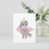 Cute Rainbow Unicorn Design Briefkaart (Staand voorkant)