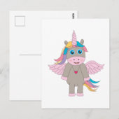 Cute Rainbow Unicorn Design Briefkaart (Voorkant / Achterkant)