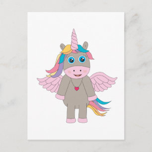 Cute Rainbow Unicorn Design Briefkaart