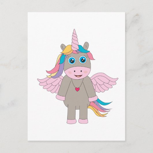 Cute Rainbow Unicorn Design Briefkaart (Voorkant)